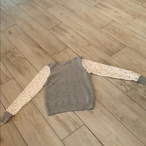 Only worn once! Halogen sweater with lace sleeves